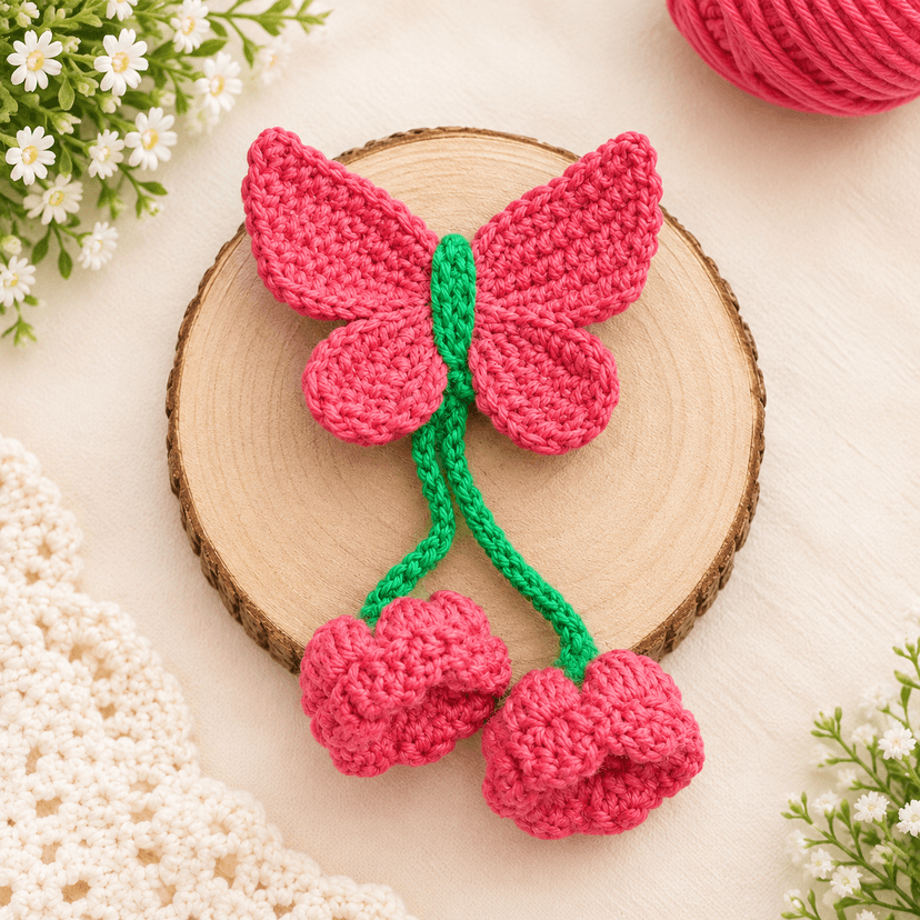 Crochet Butterfly Hair Band - Image 1