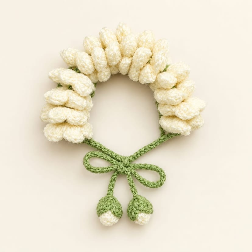 Crochet Gajra White - Image 1